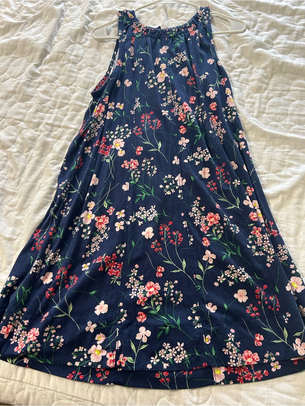 LOFT Navy Floral Dress
